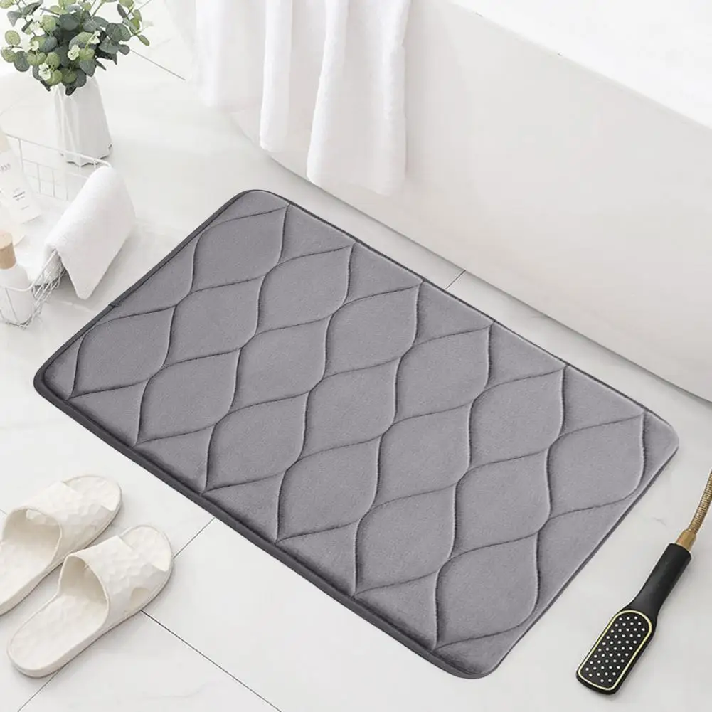 

Long-lasting Solid Color Great Water Absorption Soft Bounce Bathroom Mat Lightweight Bathroom Mat Household Supplies