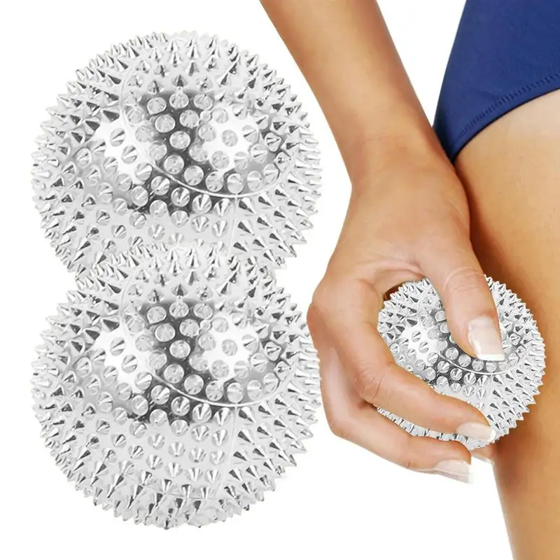 

Hand Exercise Balls Spiked Massager Magnetic Massaging Ball 1 Pair Round Squeeze Balls With Dense Spines For Kids & Adults Palms