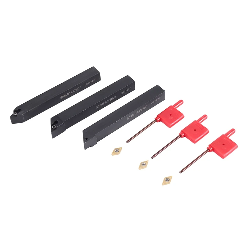 3 шт. Индексируемые держатели для токарных инструментов 1/2 дюйма SDNCN1212H07 + SDJCL1212H07