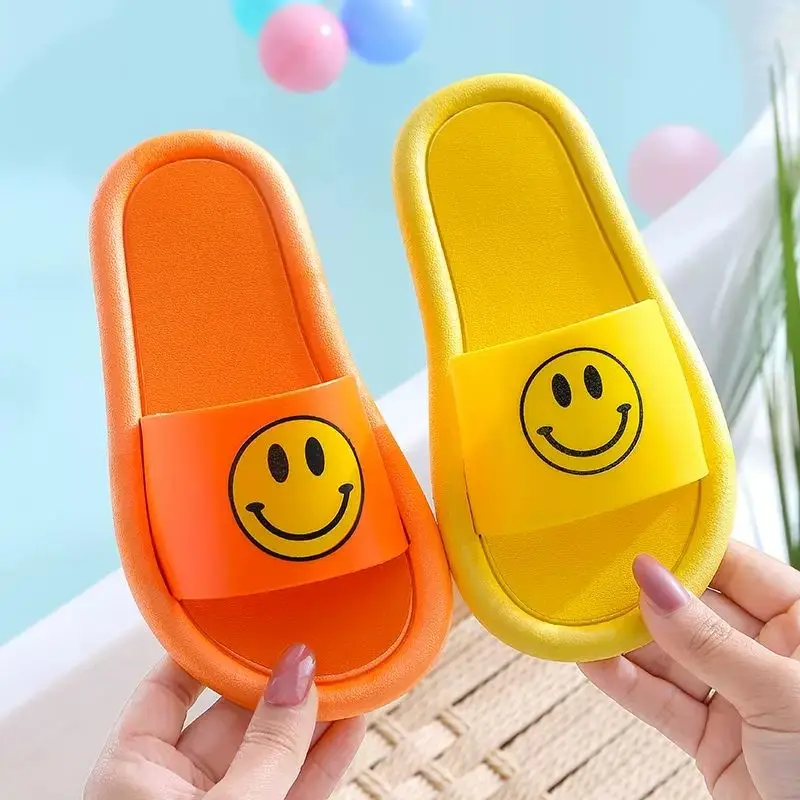 Women's Sandals Comfortable Slides House Cute Slippers Woman Summer New 2023 Slipper Fashion Teddy Bear Flat Home Smiley Face