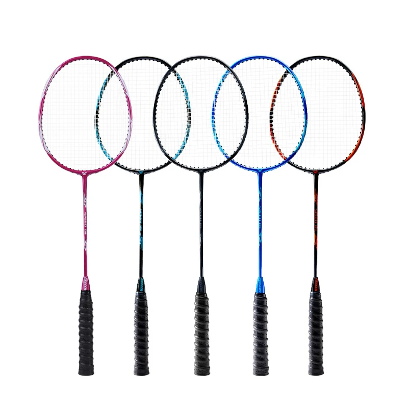 Carbon Fiber Badminton Racket, 2 Packs Sending Balls 2 Plastic Balls