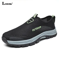 loekeah outdoor travel shoes breathable mens hiking shoes non slip wear resistant climbing walking footwear slip on sneakers