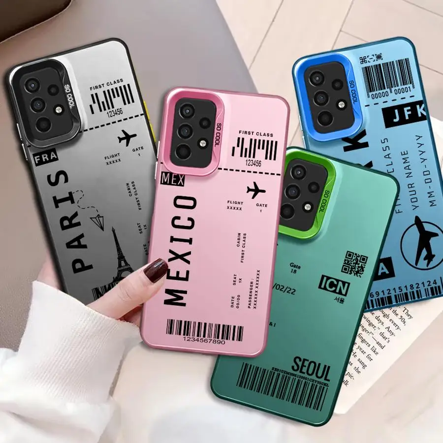Airplane Bus Tickets Phone case for Samsung Galaxy Note 20 S20 Ultra A10 A30 50 A02 A03 05 A06 s Core A04e 11 A12 A13 14 A15 A16