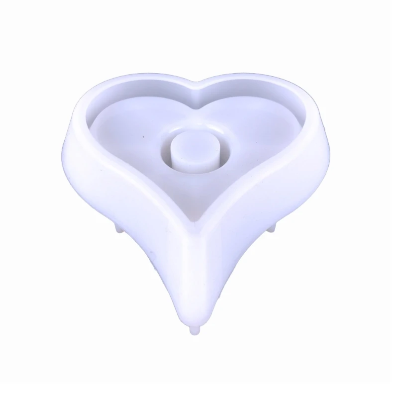 

Resin Candle Holder Silicone Mold Heart Tealight Resin Mold Candlestick Epoxy Casting Mold for DIYJewelry Box Home Decor