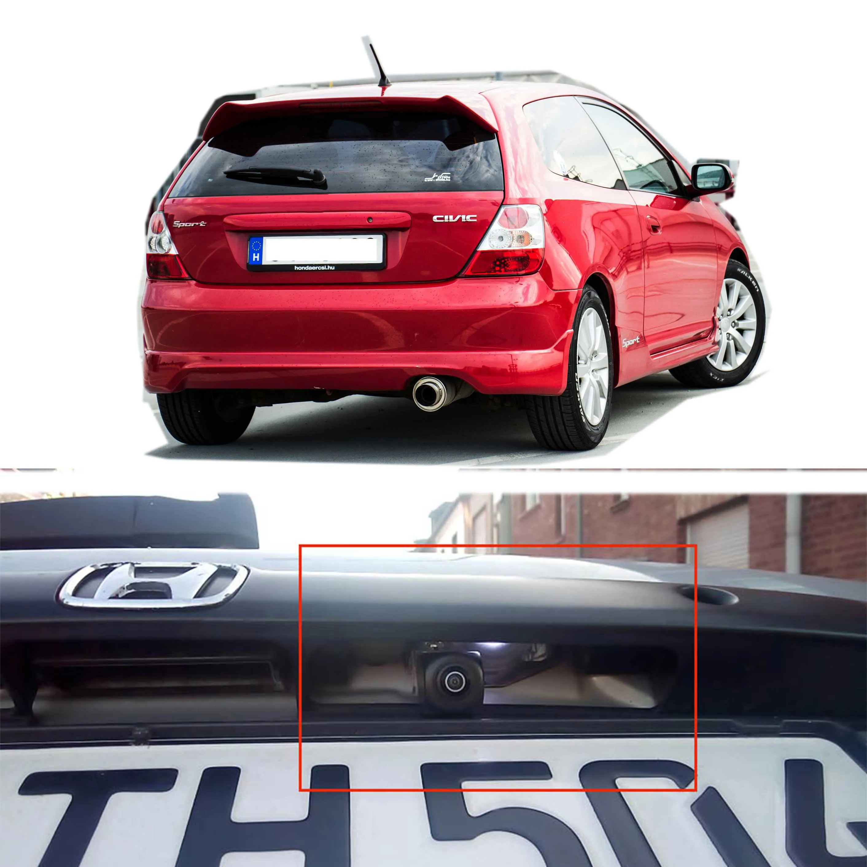 Камера заднего вида VKAUTO рыбий глаз для Honda Civic EP2 EP3 EU1 EU 2001 ~ 2005 Coupe 2012 2015 камера CCD Camera