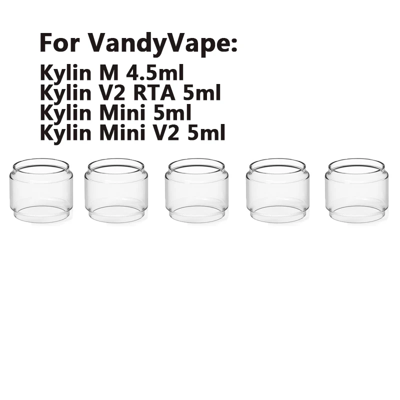 

Bubble Glass Tube for Kylin M Pro Kylin V2 RTA 5ml Kylin Mini 5ml Kylin Mini V2 5ml Glass Tank Replacement Mini Cup 5PCS