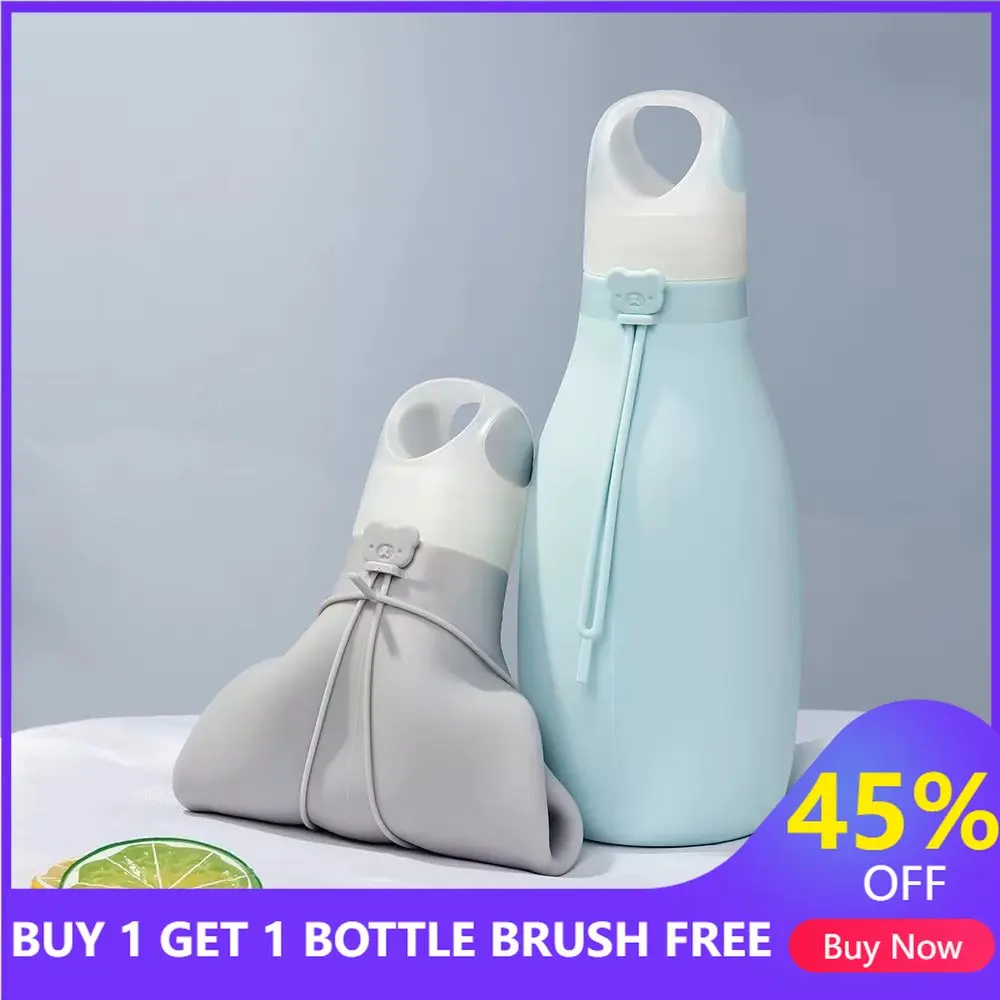 

500ML Foldable Water Bottle Collapsible Telescopic Silicone Cup Portable Outdoor Travel Running Camping Hiking Children Kettle