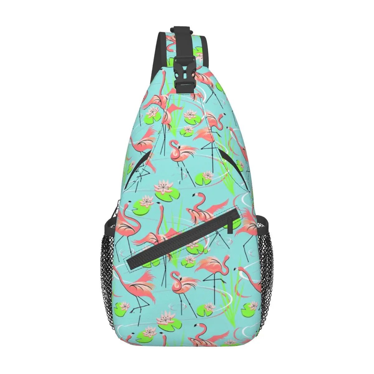 

Tropical Birds Shoulder Bags Flamingo Fandango Modern Chest Bag Unisex Phone Sports Sling Bag Workout Graphic Crossbody Bags