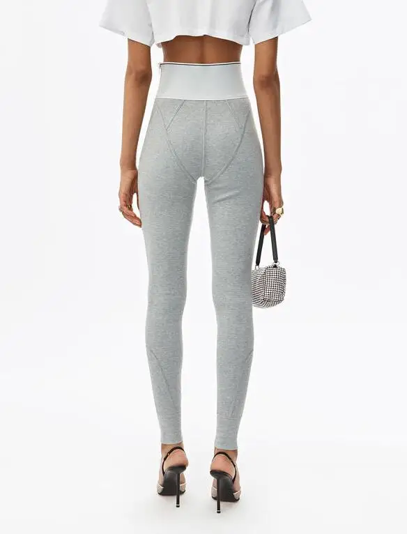 

AAW049 Spring Letter Logo Jacquard Ribbon Tight High Waist Pants Women Leggings Yoga Pants Leggings Women A2