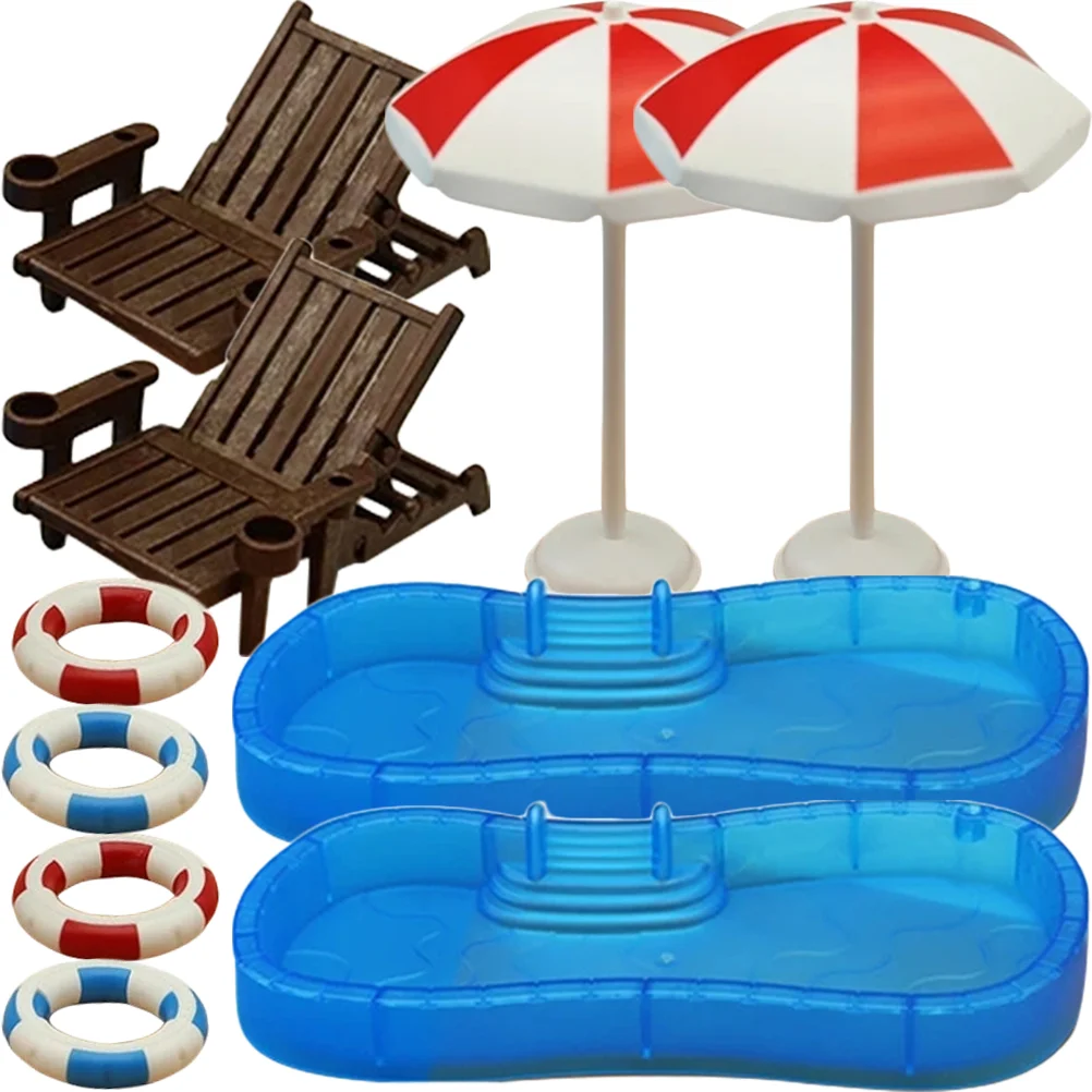 

House Beach Chair Miniature Props Accessories Micro Scene Ornaments Toy Decor Summer Furniture