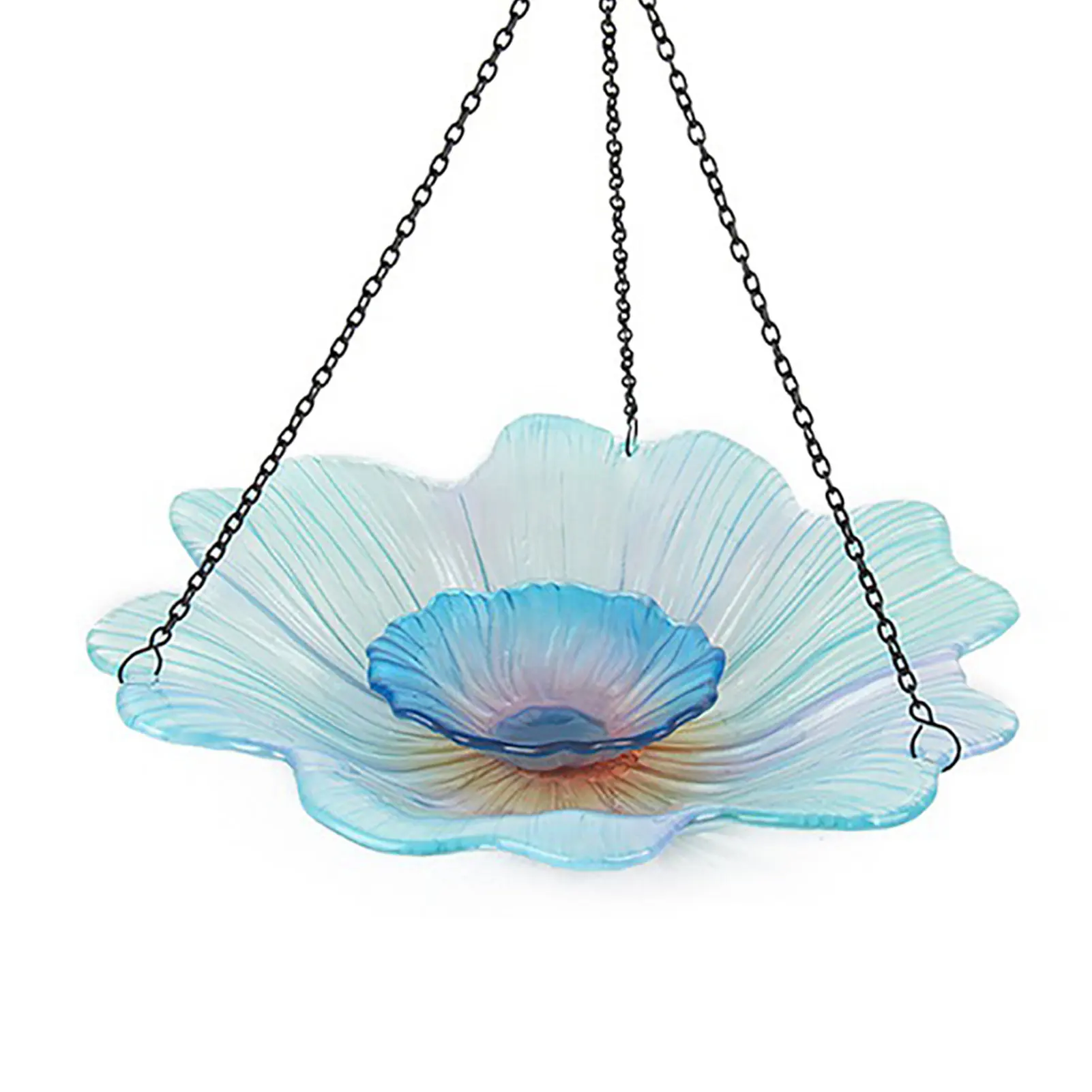 

Suower Bird Feeder Outdoor Glass Hangings Bird Bath Bird Shower With Double Layers Outdoor Garden Decoration Charm For Bird