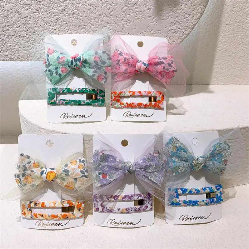 

Floral Bowknot Hair Clips For Girls Hair Accessories Bow Hair Pins For Children Hair Grips Barrettes Kids Hairpin Headwear 2Pcs