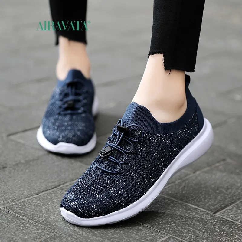 Fashion Women Lightweight Sneakers Walking Shoes Outdoor Sports Shoes Breathable Mesh Comfort Tenis Feminino Lace Up