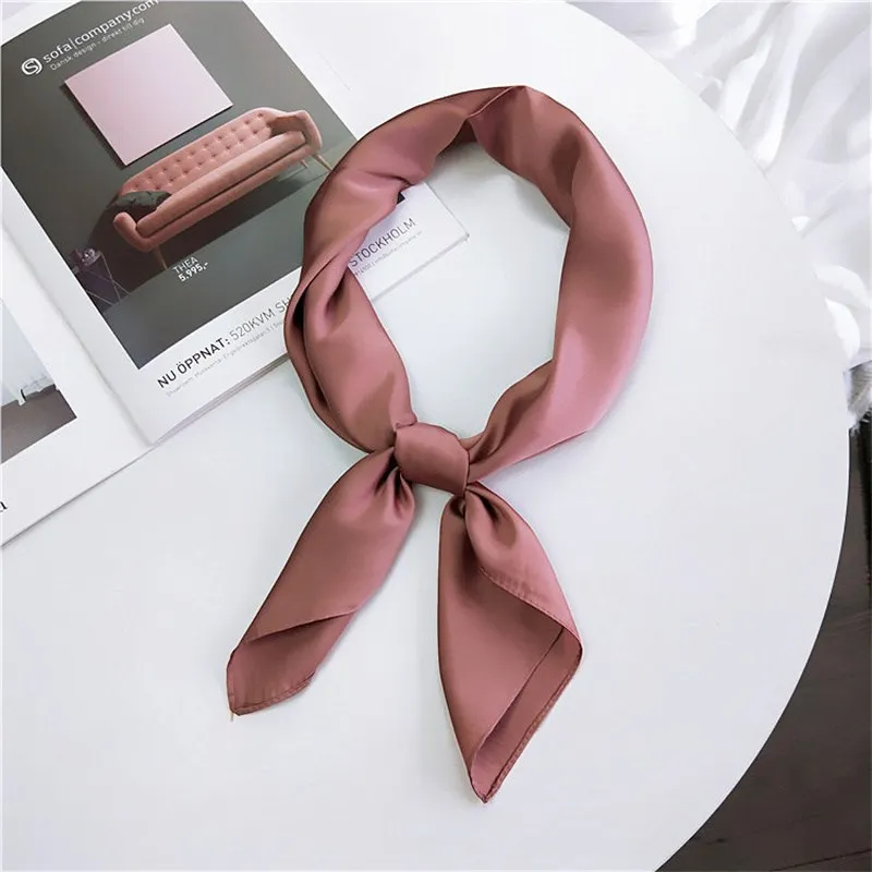 

Fashion Elegant Silk Neck Scarfs 70x70cm Square Bandanas Women's Kerchief Small Square Towel Professional Headscarf