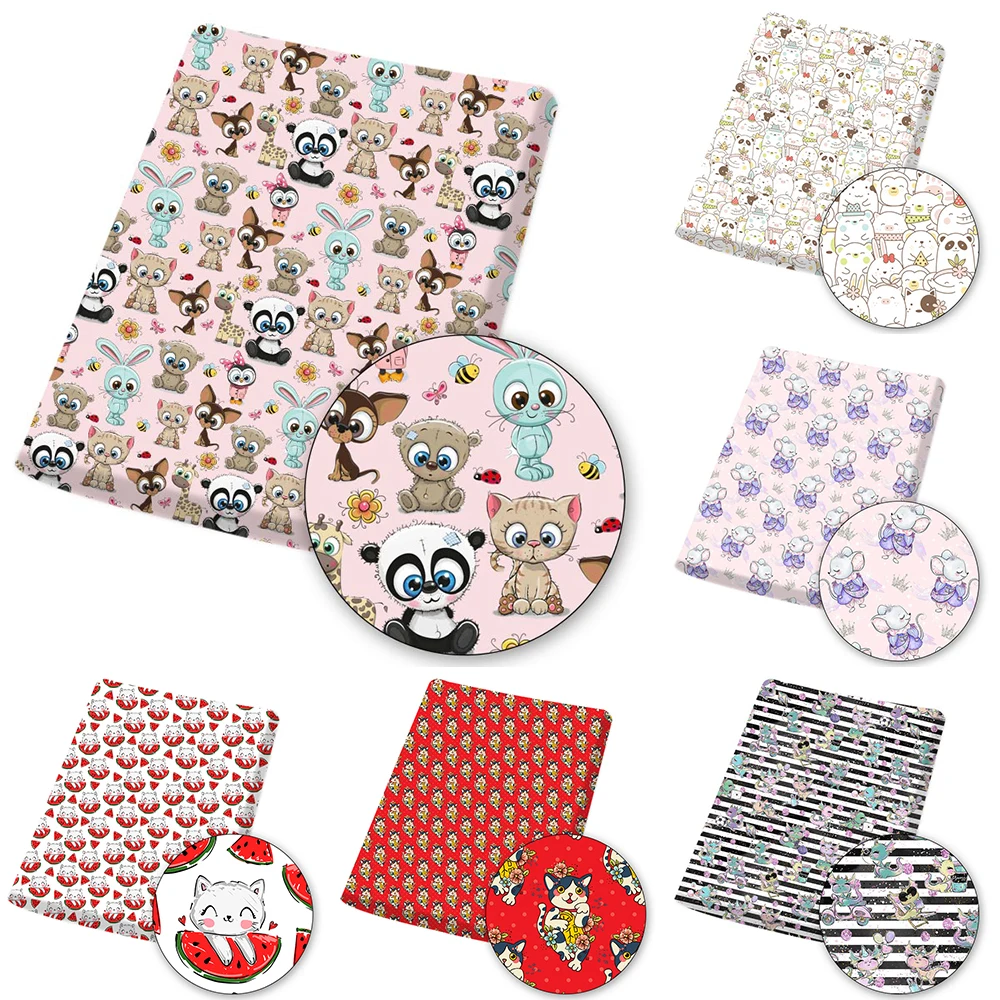 

Polyester Cotton Fabrics By The Meter Cartoon Animal Unicorn Cloth Dress DIY Sewing Crafts Sheet плать Home Textile 45*145cm 1pc