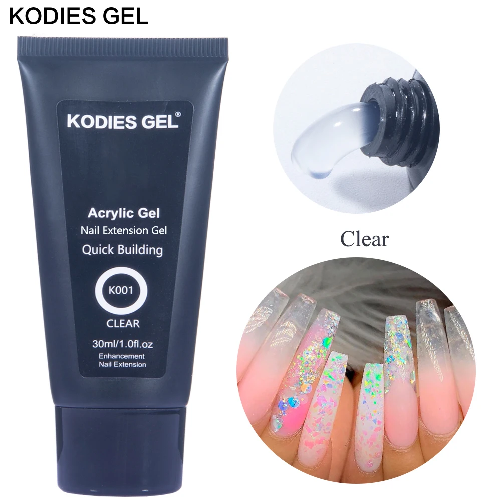 

KODIES GEL Clear Poly Nail Gel Transparent Acrylic Poly Gellak Polish Manicure Quick Building Varnish for Nails Art Extensions