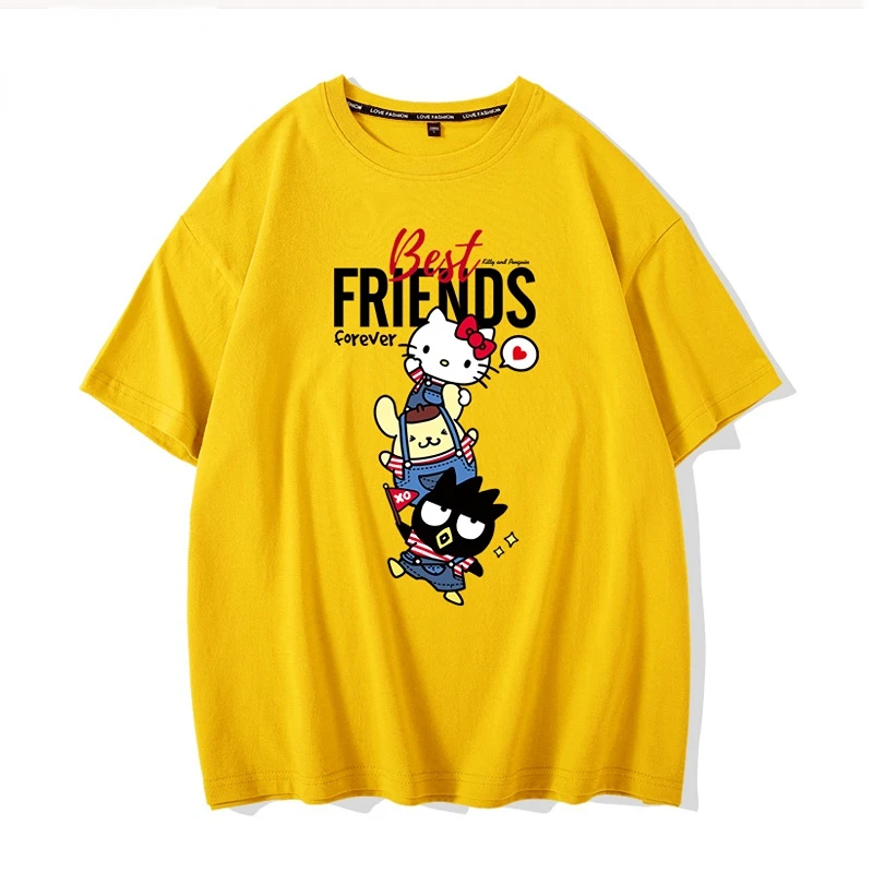 

Sanrio Hellokitty Summer T-shirt Short-sleeved Women's Ins Loose Top Oversized T Shirt Harajuku T Shirt Women