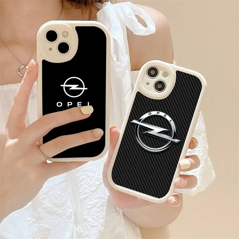 

New Opel Astra car Phone Case For iPhone 14 Plus 13 12 11 Pro Max Mini X XS XR Soft Silicone White Cover