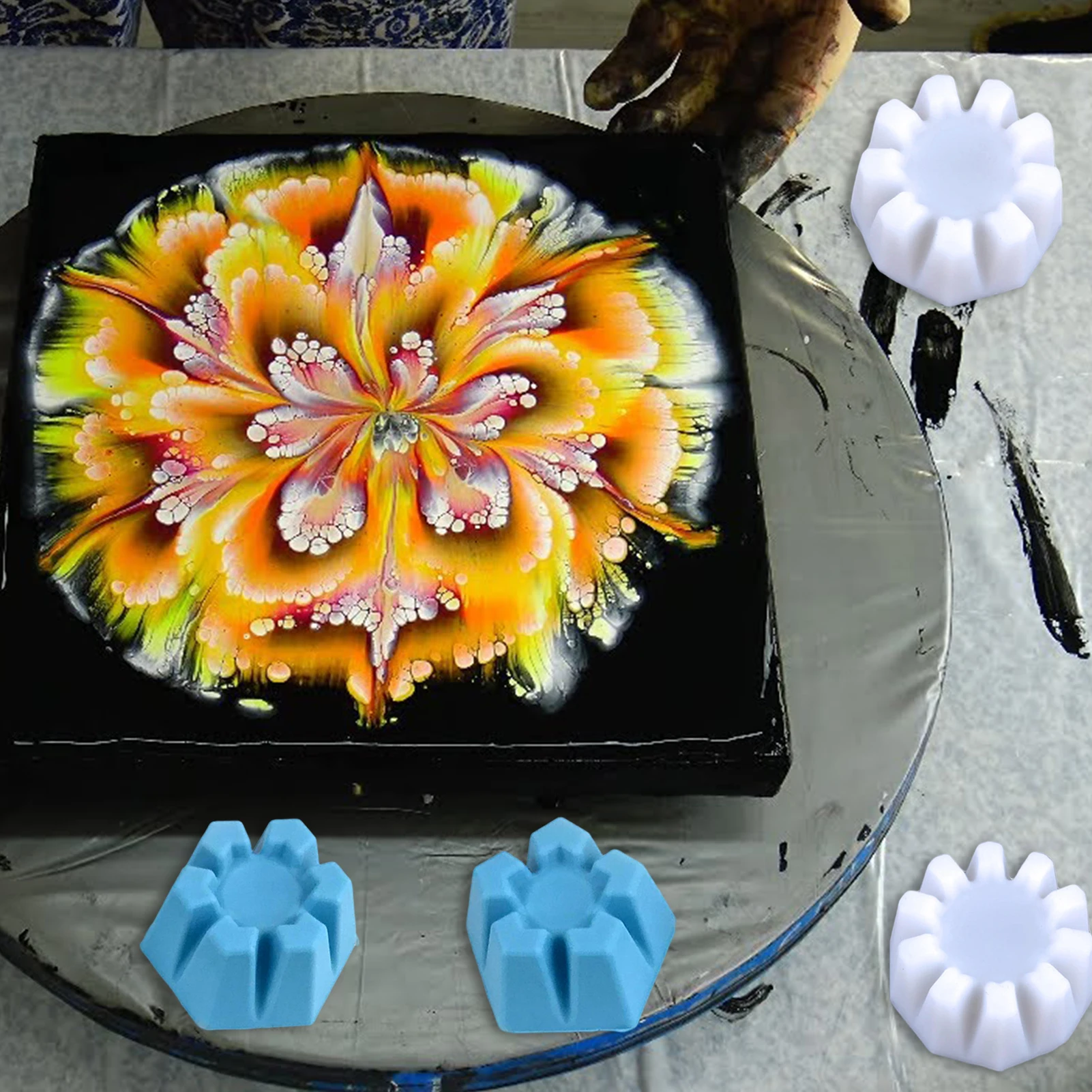 

6 шт./набор, силиконовые формочки для рисования, 5/6/7/8/9/10 слотов