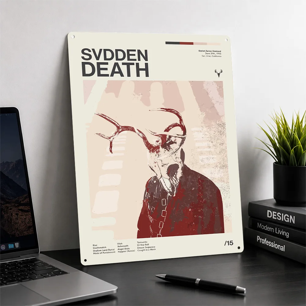 Фото Металлический постер Svdden Death Metal: Идеальный подарок для фанатов и любителей. Персонализированное настенное искусство, металлическая табличка для декора, забавные вывески, роскошный декор для стен. №2