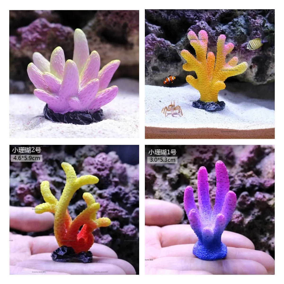 

Aquarium landscaping simulation mini sea urchin anemone coral fish tank decoration seawater tank starfish resin ornaments 002