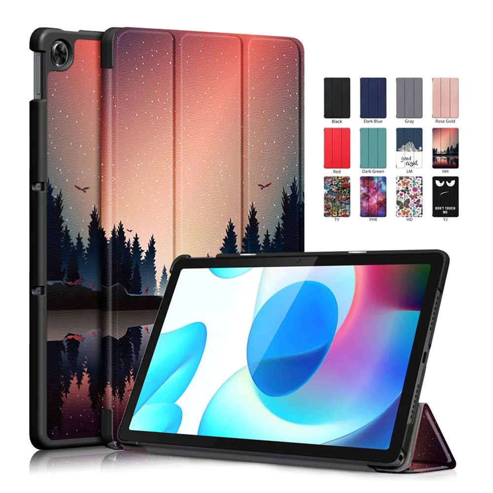 

Чехол для планшета Realme из 2021 искусственной кожи, складная подставка, Магнитный защитный чехол для Funda Realme Pad 10,4 дюймов 2021 дюймов, чехол для пл...