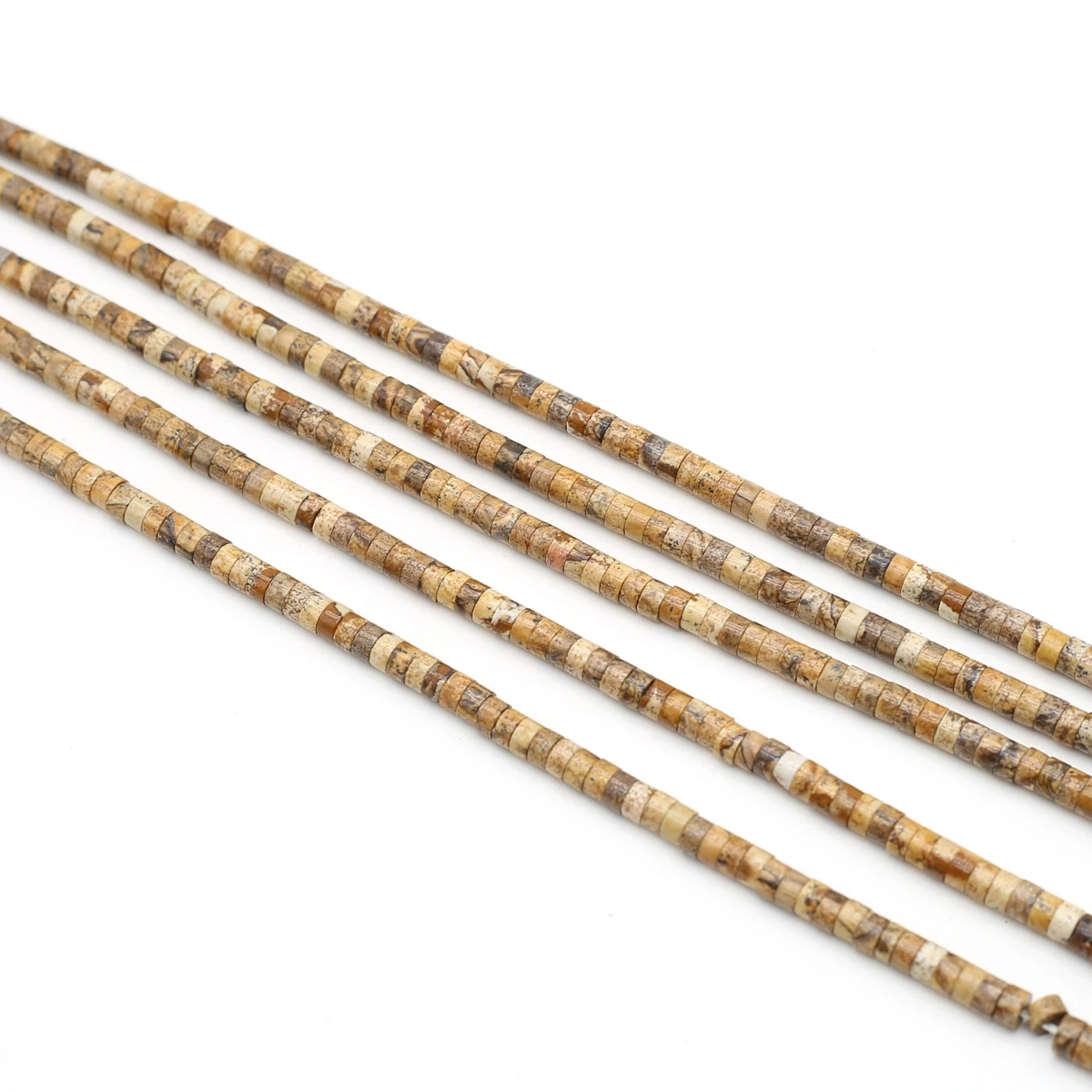 

Faceted Natural Picture Stone Beads 2x4mm Cylindrical Through Hole Loose Spacer Beads for Jewelry Making DIY Accessories Crafts