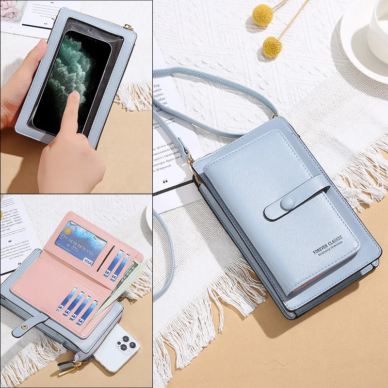

Women's Bag 2023 Touch Screen Cell Phone Purse Wallets Soft Leather Strap Handbag Female Crossbody Shoulder Bags of Ladies