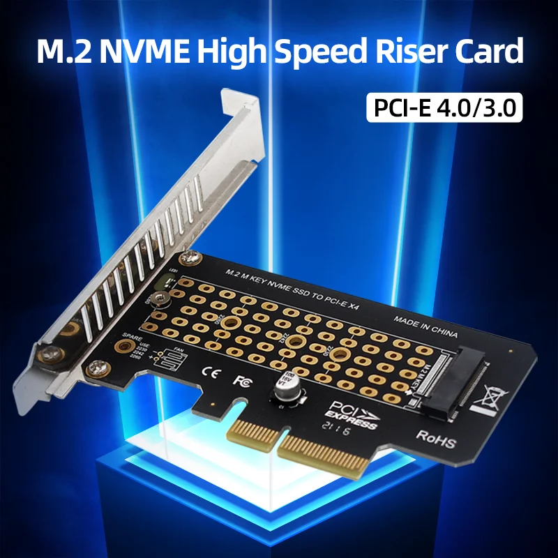 

M.2 NVME SSD to PCIe 4.0 Expansion Card 32Gbps SSD PCI-E 4.0 X4/8/16 Pci Express Adapter M&B Key for Desktop PC Gen4 Full Speed