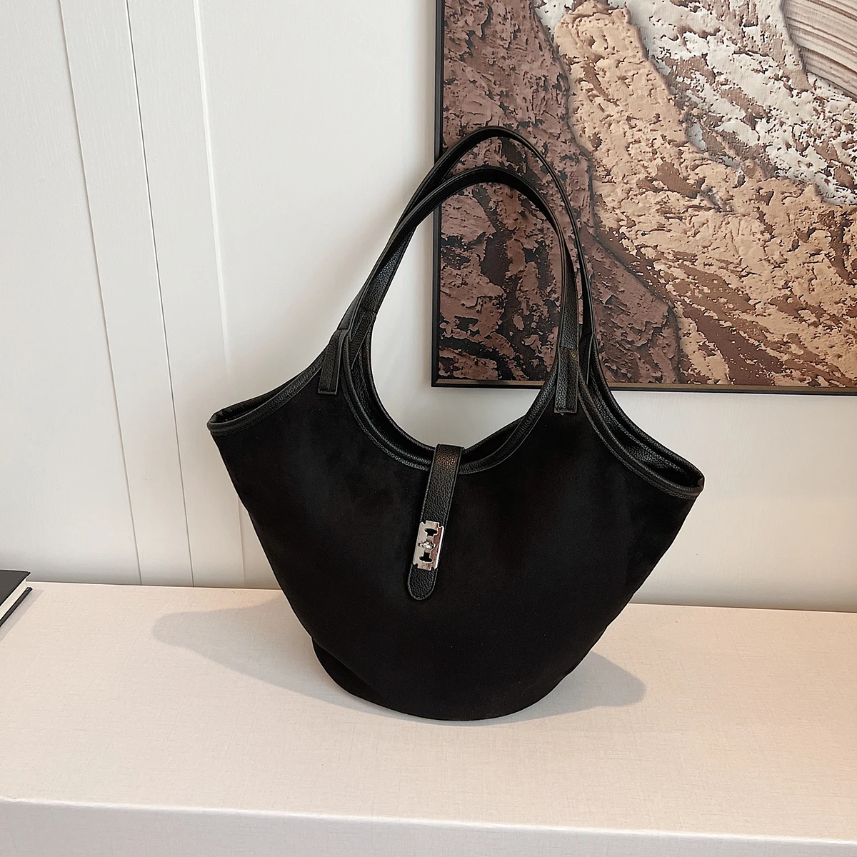 Замшевая сумка-хобо в стиле ретро модная сумка-портфель дизайнерская сумка с