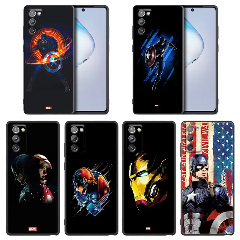 

Phone Case for Samsung Note 8 9 10 M11 M12 M30s M32 M21 M51 F41 F62 M01 Case Soft Silicone Cover Marvel Captain America Shield