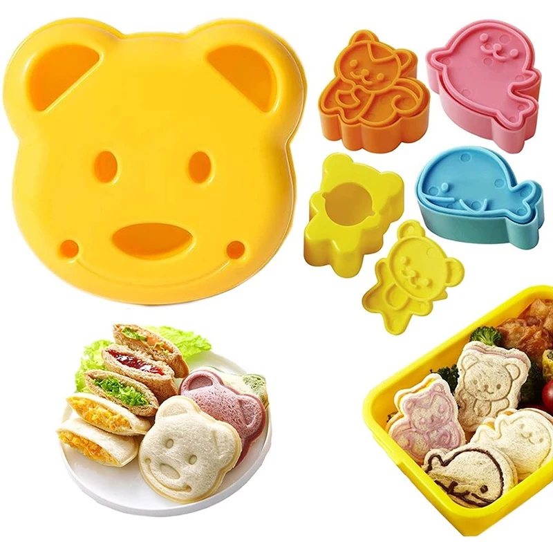 

Mini Cartoon Bear Squirrel Sea Dog Sandwich Cutter Bread Knife Kids Sandwich Cutter Sealer Bento Lunch Baking Mold