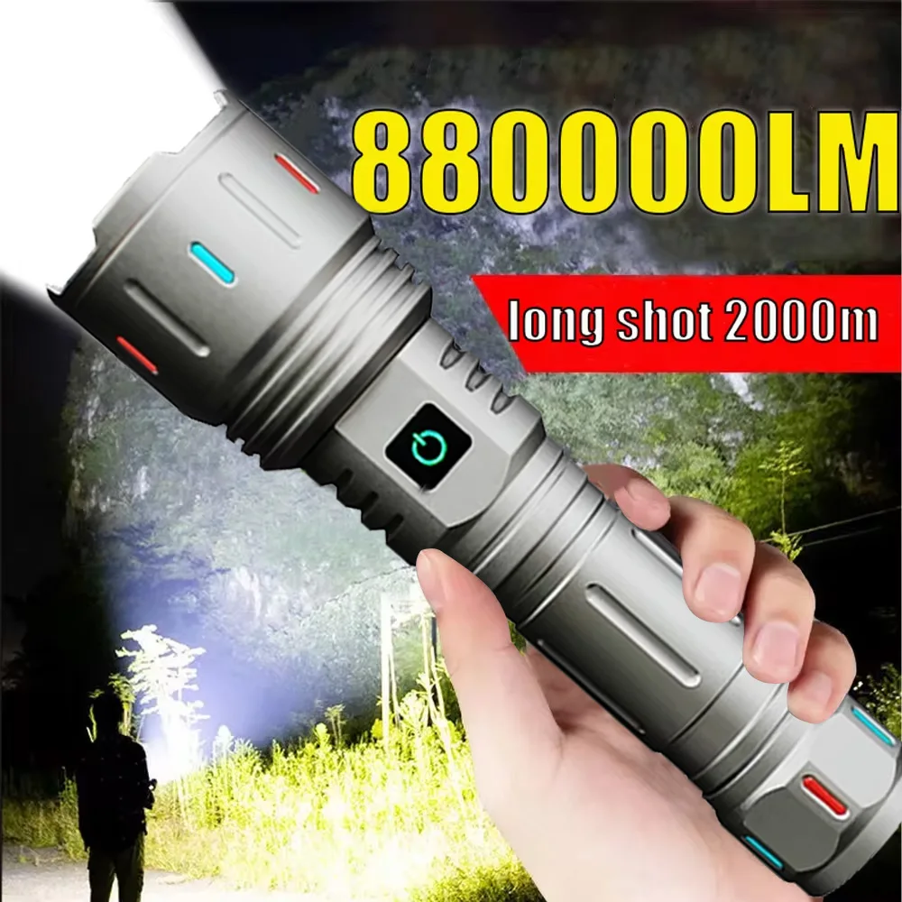 Новинка 12000 мАч белые Лазерные фонарики 880000LM ультрамощный фонарик ...