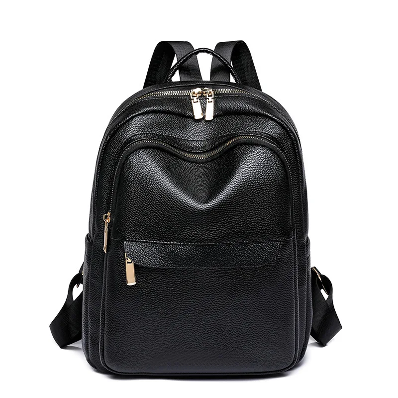 New Fashion Leather Women Backpack High Quality Female Ladies Student Bag Girl Luxury Brand Casual Teenager Girls School Bags