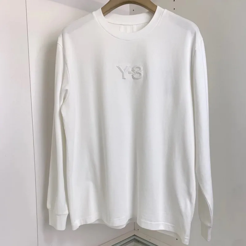

Y3 Yohji Yamamoto Men's Long Sleeve T-shirts 2023 Early Autumn Signature Embroidery Versatile Tops Y-3 Round Neck Cotton Bottom