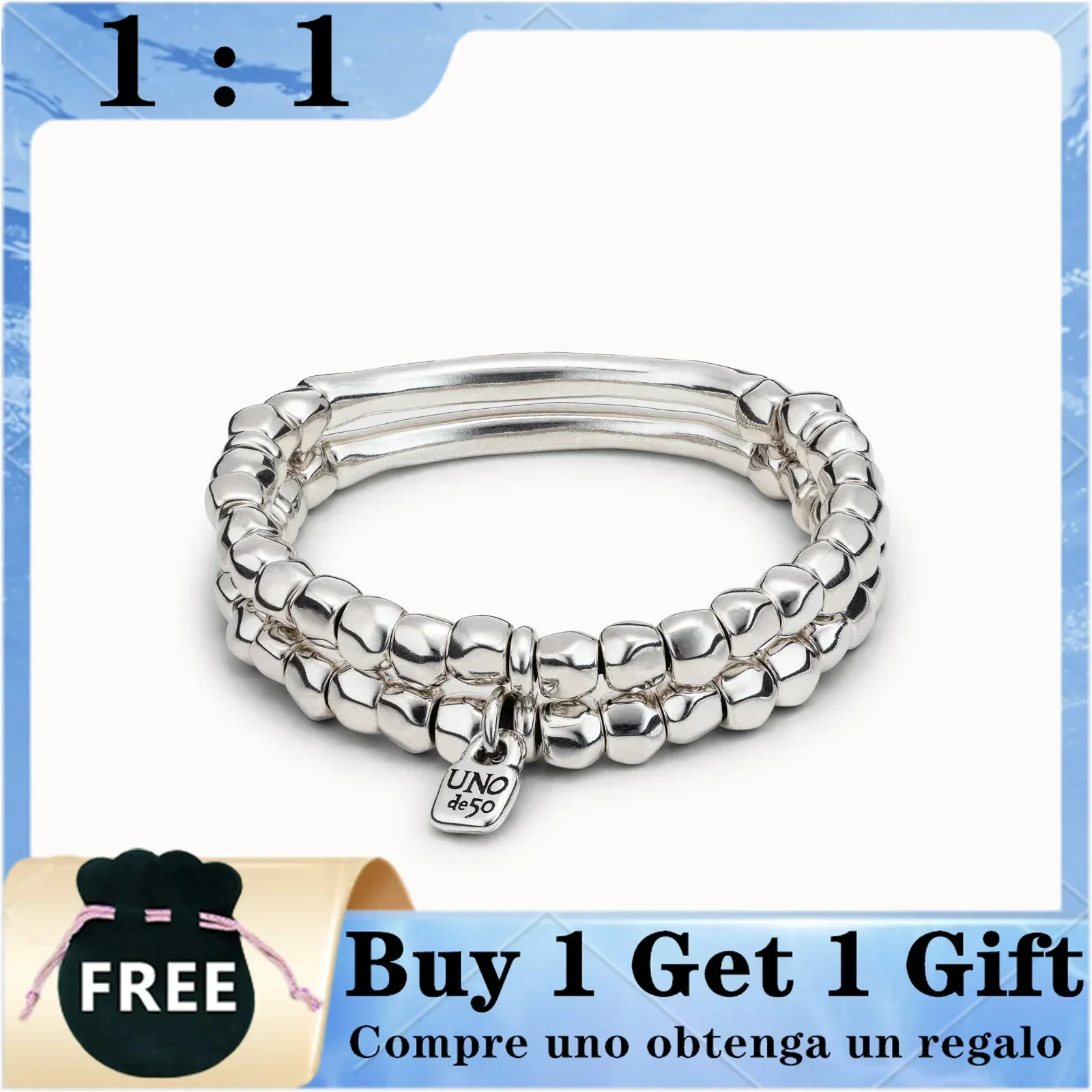 UNO dupla camada геометрический bola pulseira para mulheres jóias exclusivas presente de alta качества оригинал novo