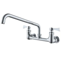 wall mounted 8 inch adjustable centers pantry faucet with swing spouts