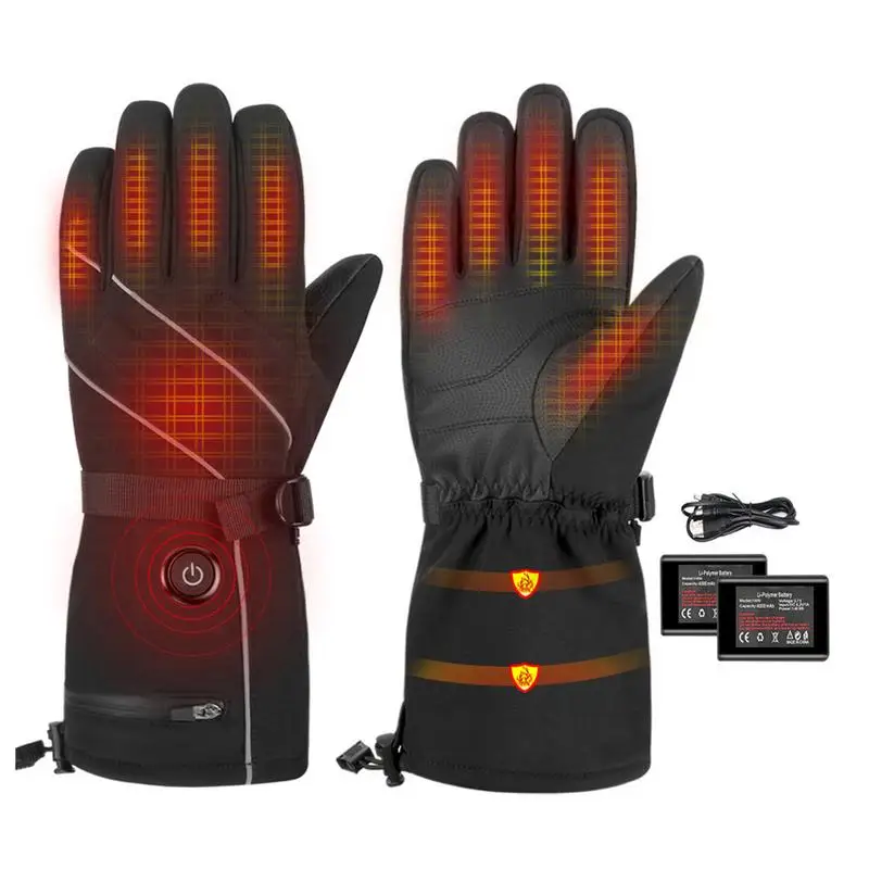 

Electric Heated Gloves USB Heated Touchscreen Gloves Hand Warmer Warm Waterproof Hand Warmer Gloves With Battery & 3 Levels For