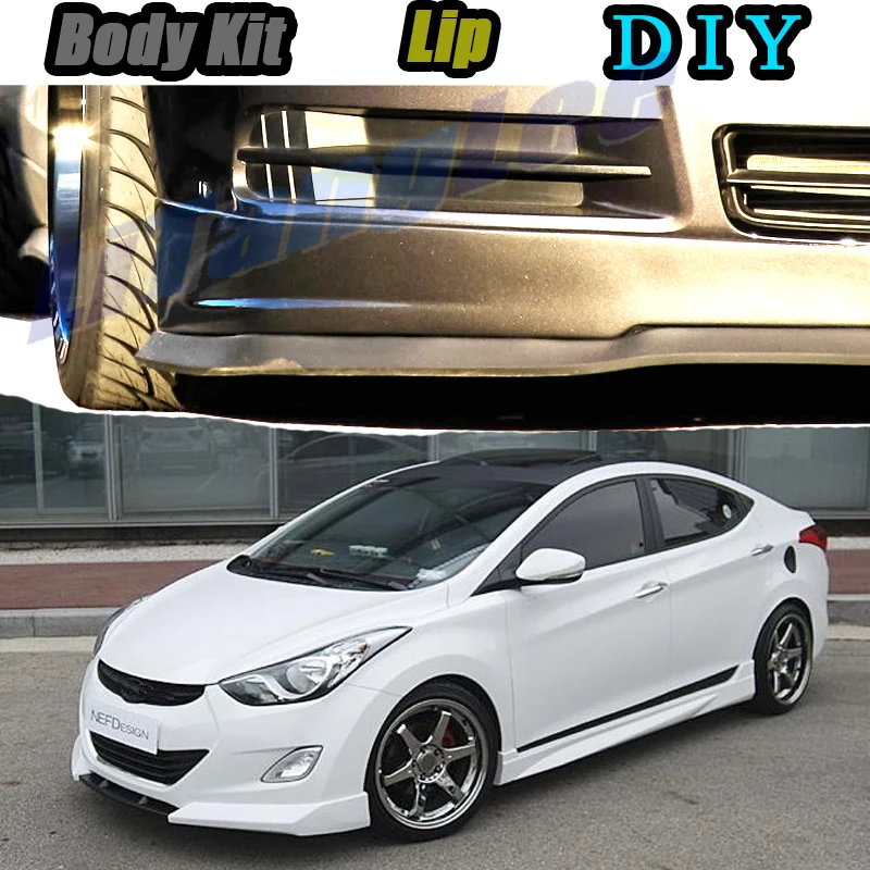 

Car Bumper Lip Front Spoiler Skirt Deflector For Hyundai Avante Inokom Elantra GT i35 Neo Fludic Modified Body Kit Hella Flush