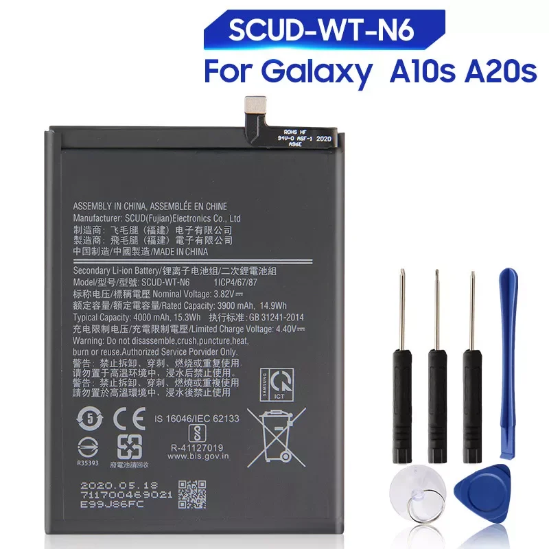 

NEW2022 Replacement Samsung Battery For Galaxy A20s A10s Honor Holly 2 Plus SM-A2070 A21 SCUD-WT-N6 Rechargeable Battery 4000mAh