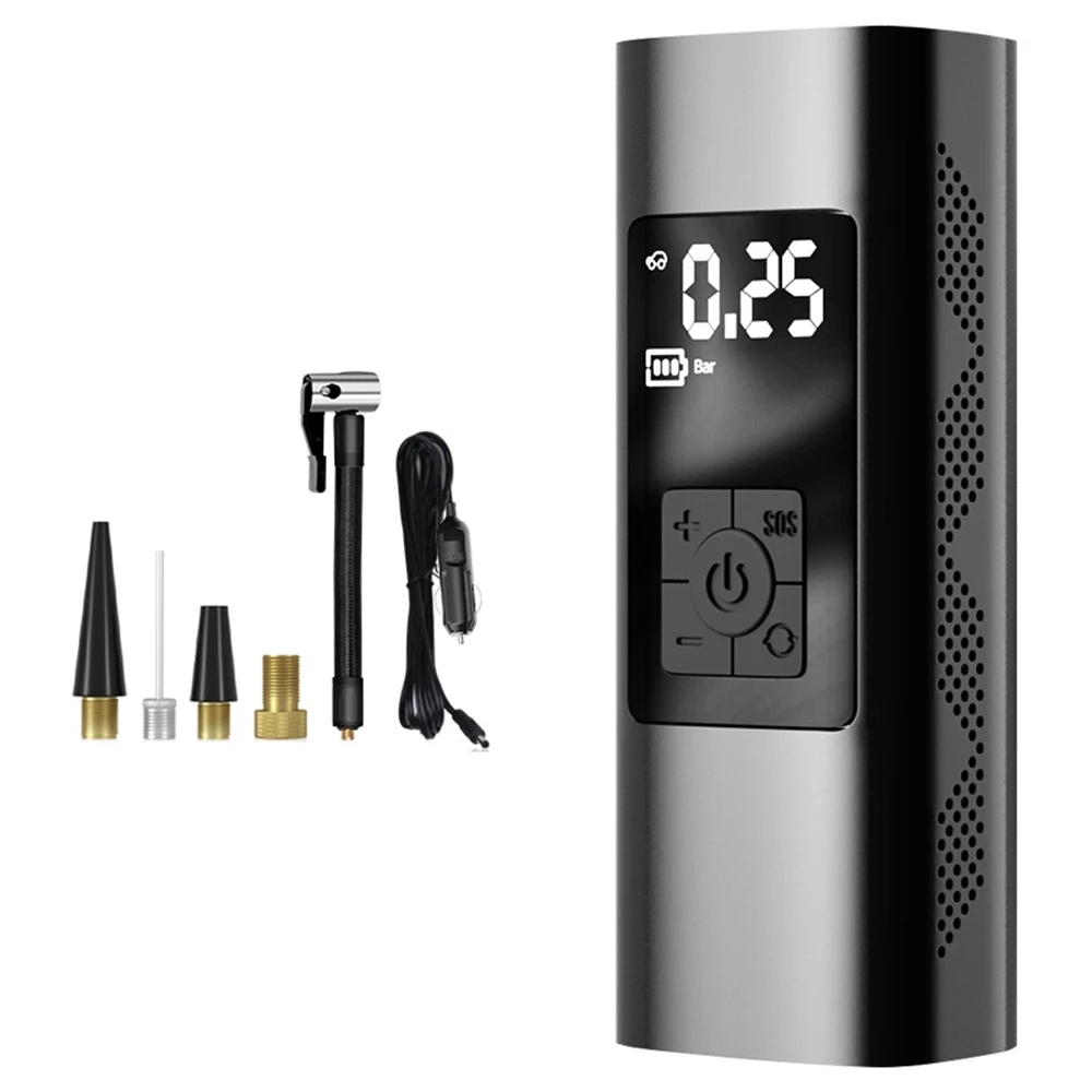 

Проводной воздушный насос фунт/кв. Дюйм, 6000 мА, беспроводной портативный компрессор для шин, цифровой фотонасос для велосипедных шин