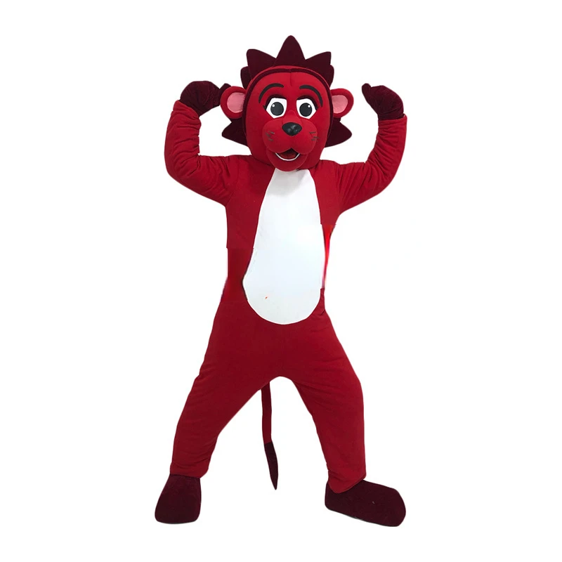 

Lion Sports Long-haired Red Man Wearing Headgear Mascot Activity Props Mascot Walking Puppet