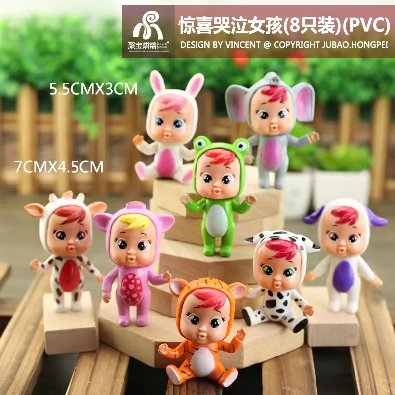 

12Pcs/set 12cm Cry Babies Doll Drinking Water And Crying Baby Girl Play House Figure Weeping Babies Children Birthday Gift Toy