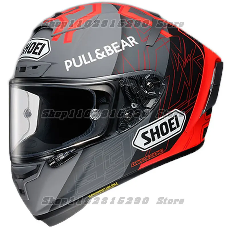 

X-Fourteen Full Face Motorcycle Helmet X14 Grey Red Ant Helmet Riding Motocross Racing Motobike Helmet