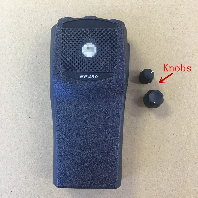 25pcs/lot the housing shell front case replacement for motorola ep450 walkie talkie two way radio with the knobs