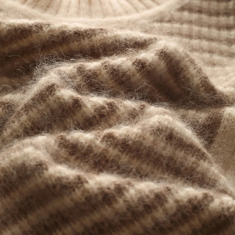 Осень и зима новый женский свитер из 100% норки кашемира джемпер с круглым вырезом