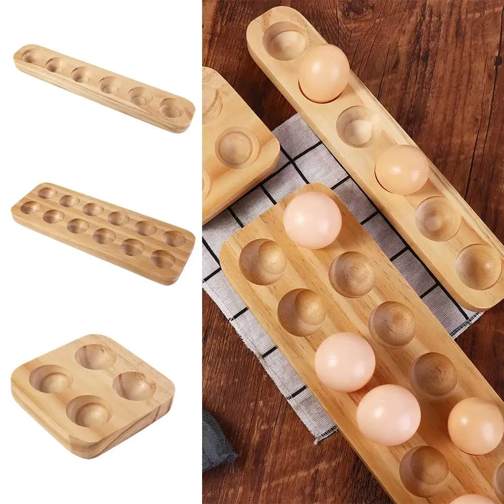 Деревянный Поднос Для Яиц В Японском Стиле С Несколькими Отделениями.