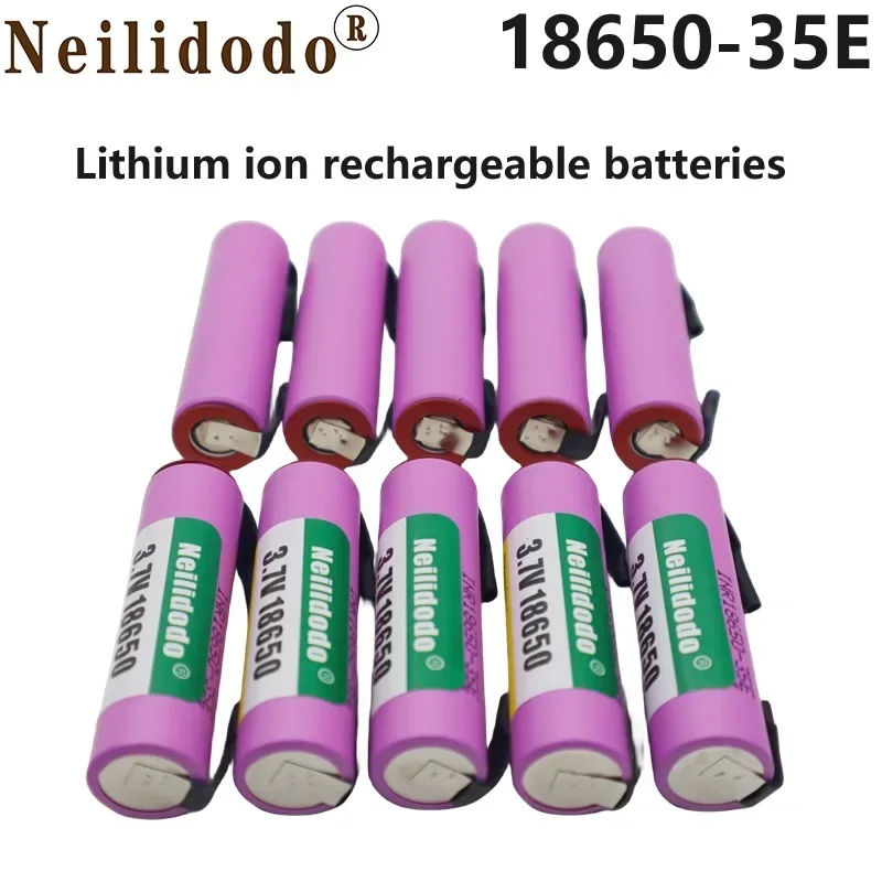 

Aviation Arrival 18650 35E Battery 30A Discharge Li-ion 3.7V Rechargeable with Solder Pads Charger for Flashlights,LEDLights,Etc