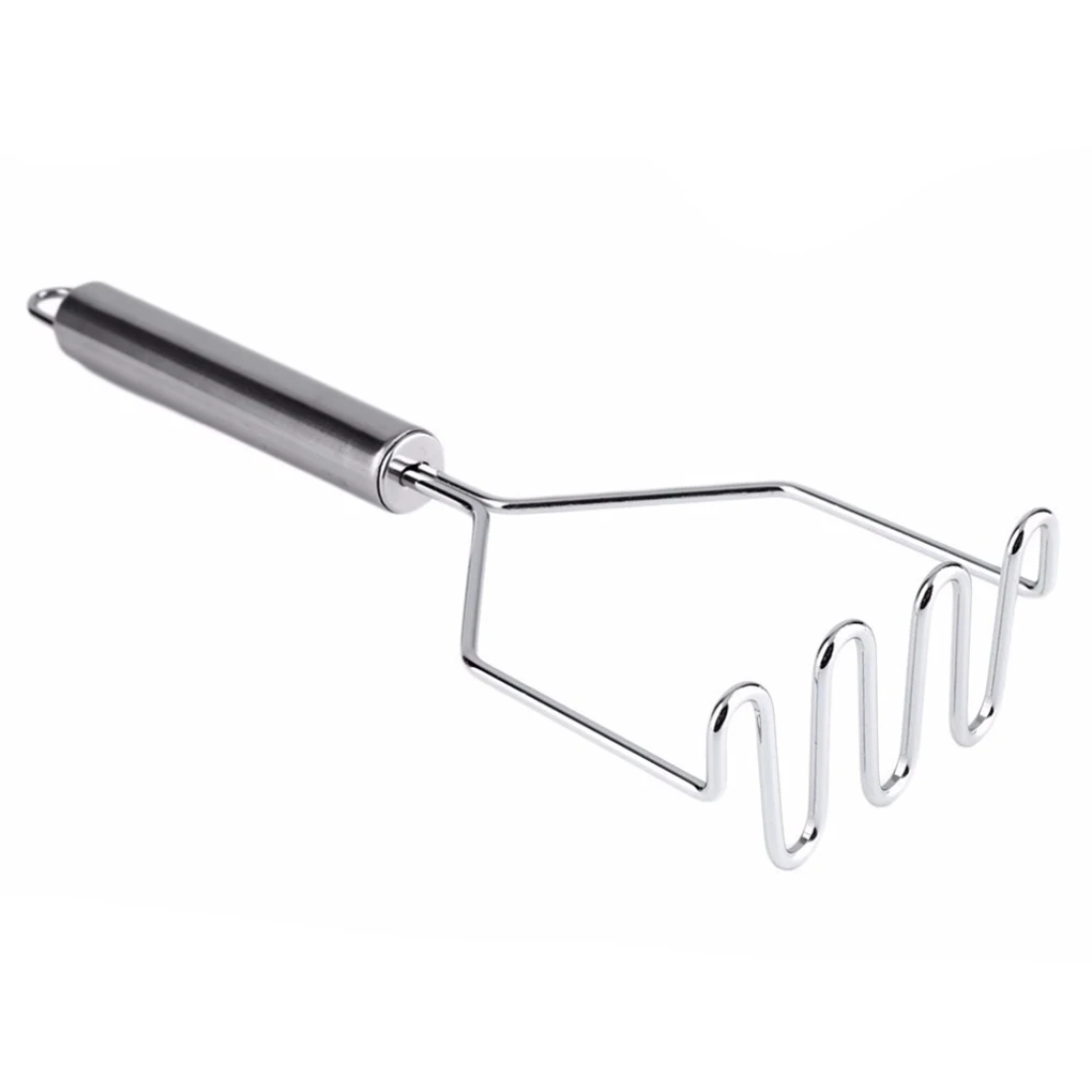 

Stainless Steel Wave Shape Potato Masher Cutter Tool Kitchen Gadget Tools Sweet Potato Masher
