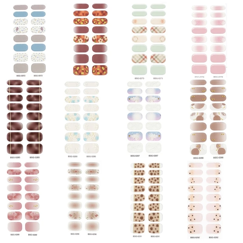 

Creative Fake Tips Sticker Decal Semi Cured Gel Wraps for Manicure Art